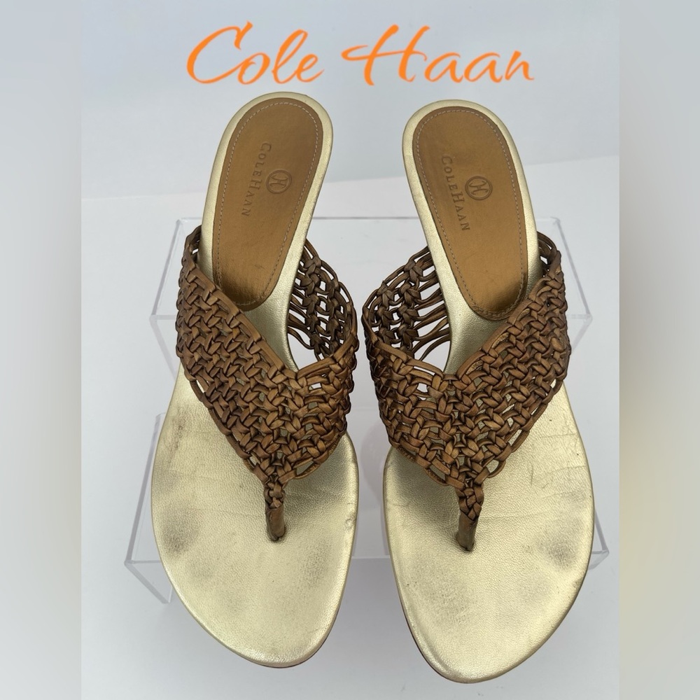 Cole Haan Viveca Thong Womans Sandals in Bronze Size 9